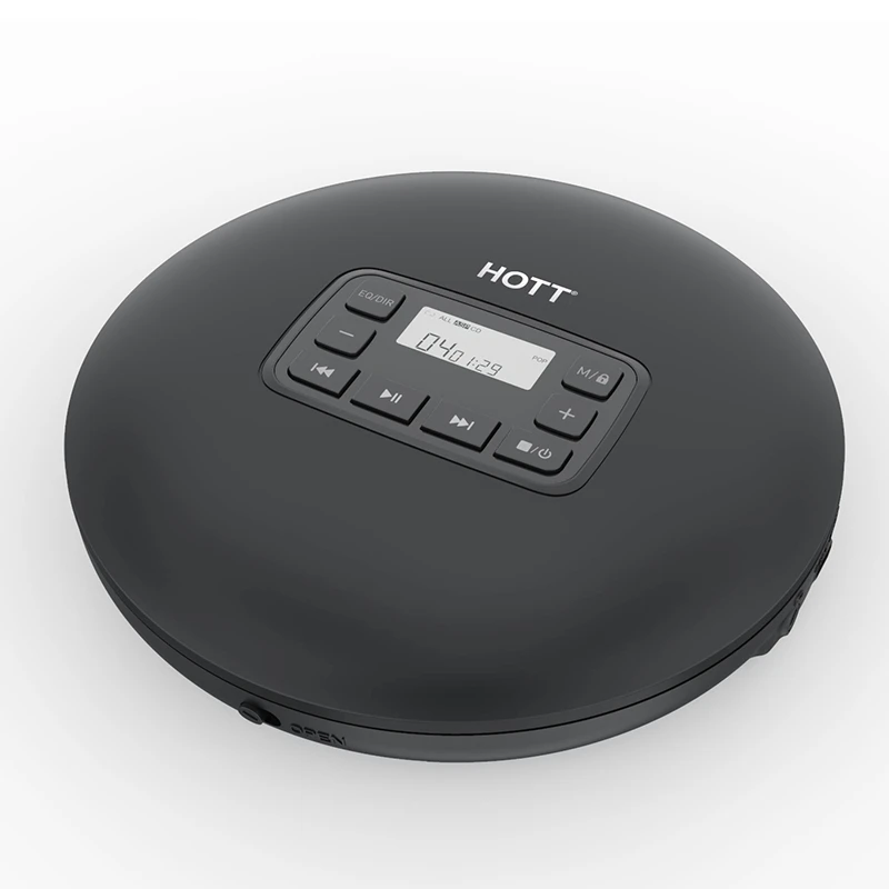 

HOTT CD 204 Portable CD Player, Player with Headphones, Anti-Slip/Shockproof for Home Travel and Car, with LCD Display