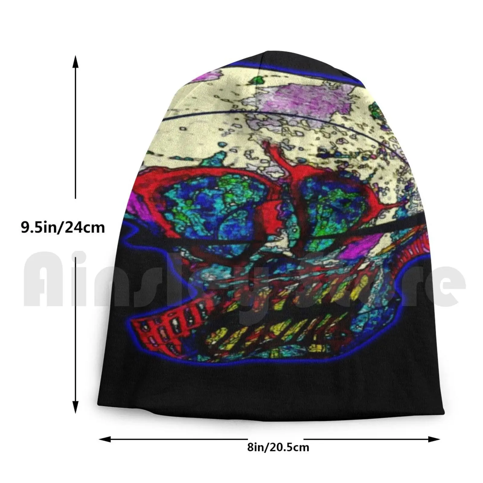 

Smile Skull Beanies Knit Hat Hip Hop Smile Smile Skull Skull Colorful Teeth Rainbow Lines Cute New Simple