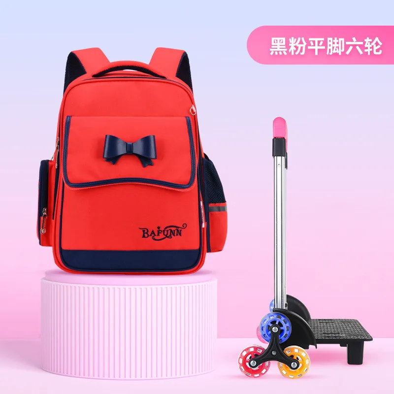 

Removable Children School Bags Trolley school Backpack set Wheel School Bag Grils cartoon Kids backpack princess Schoolbags kids