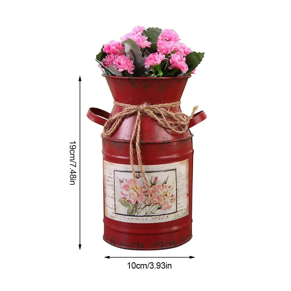 Винтажный стиль потертый шик железное ведро молочная ваза металлический