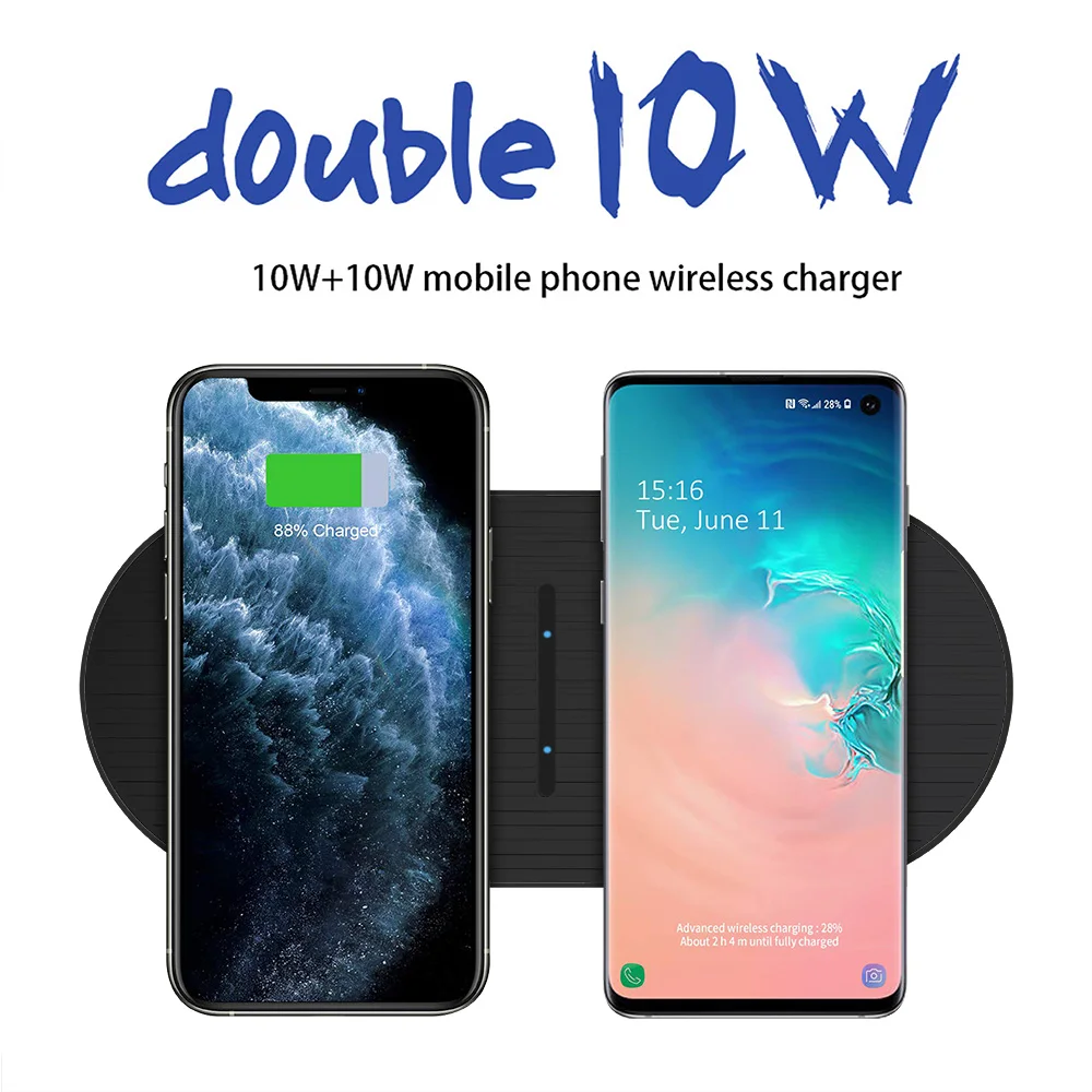 Беспроводная док станция для быстрой зарядки зарядная 2 в 1 Samsung S20 S10 Buds Airpods Pro iPhone