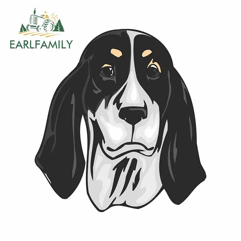 EARLFAMILY 13см х 12,2см для забавного чёрно-белого аватара собаки на наклейках для автомобиля в стиле карикатуры, персонализированных мотоциклетных декоративных аксессуаров.