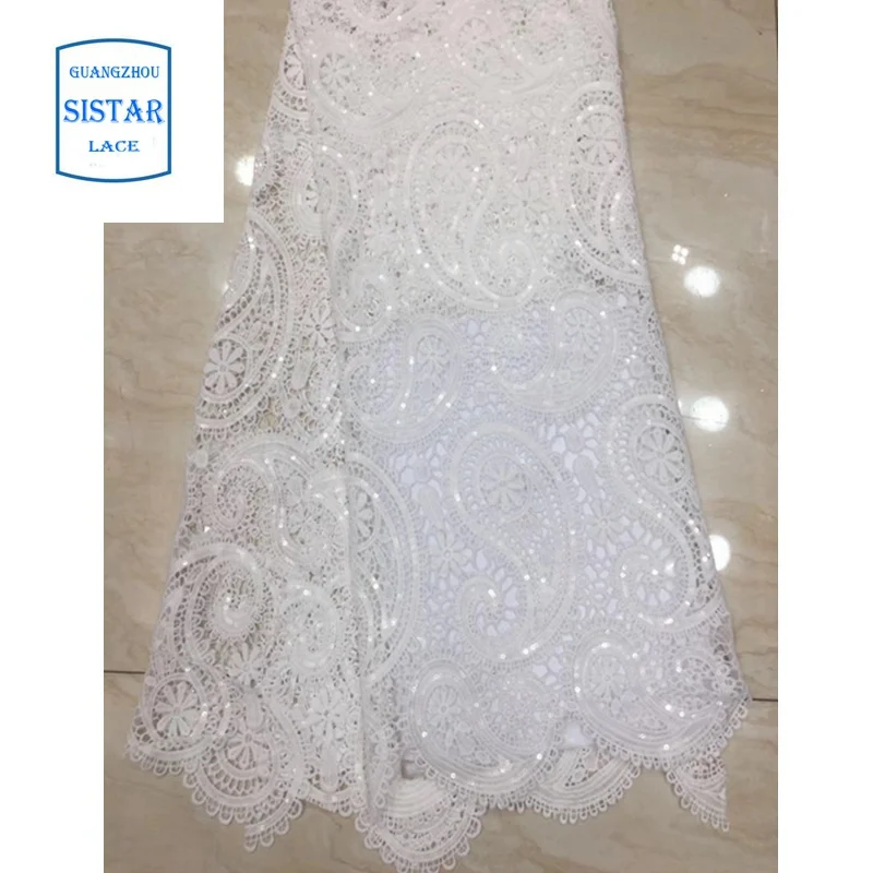 100% Cotton Swiss Voile Lace Nigerian lace fabric 2020 African Fabric With Sequins For Wedding Dress 5 yard | Аксессуары для