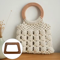 wood bag handles clip round wooden handbags handle bags part handmade simple bag purse decorative diy bag accessories