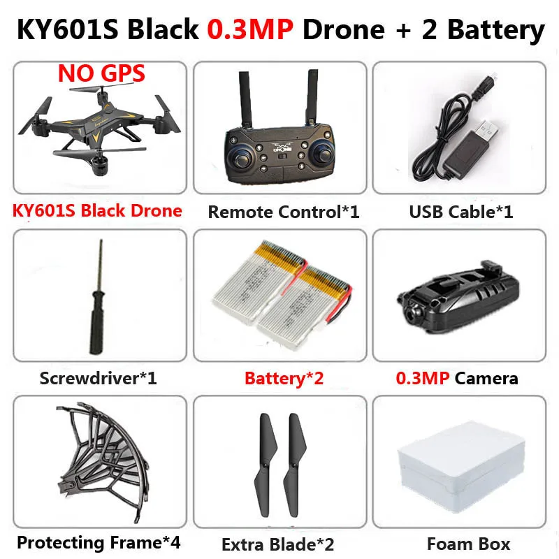 KY601G KY601S Профессиональный Дрон с камерой 4K HD 5G WiFi gps FPV дистанционное управление расстояние 2 км RC Квадрокоптер вертолет детские игрушки - Цвет: KY601S 0.3MP B 2B