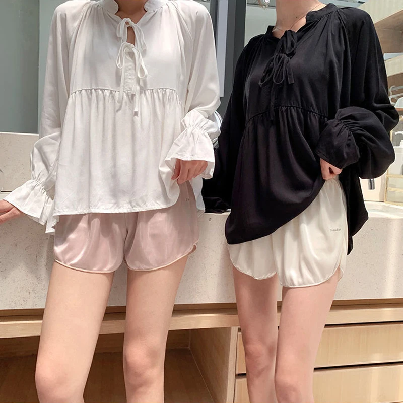 

Comfortable Loose Short Pants Women Soft Ice Silk Streetwear Student Girl's shorts Female Sexy Beach Jogger Shorts Plus Size