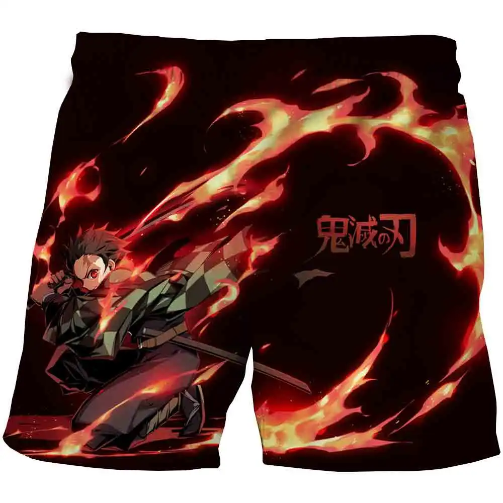 

Kimetsu no Yaiba boys pants 3D Demon Slayer children's clothing boys shorts teenage big kids beach shorts Summer pantalones