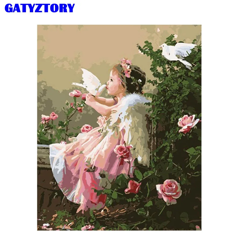 Frameless DIY Painting By Numbers angel oil paint by numbers kits Wedding Decoration Bedroom Decor Canvas Painting oil painting - Цвет: 99580