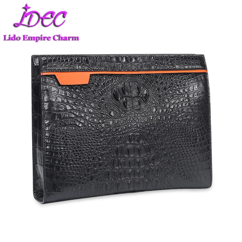 

Мужской деловой клатч из натуральной кожи с молнией контрастных цветов