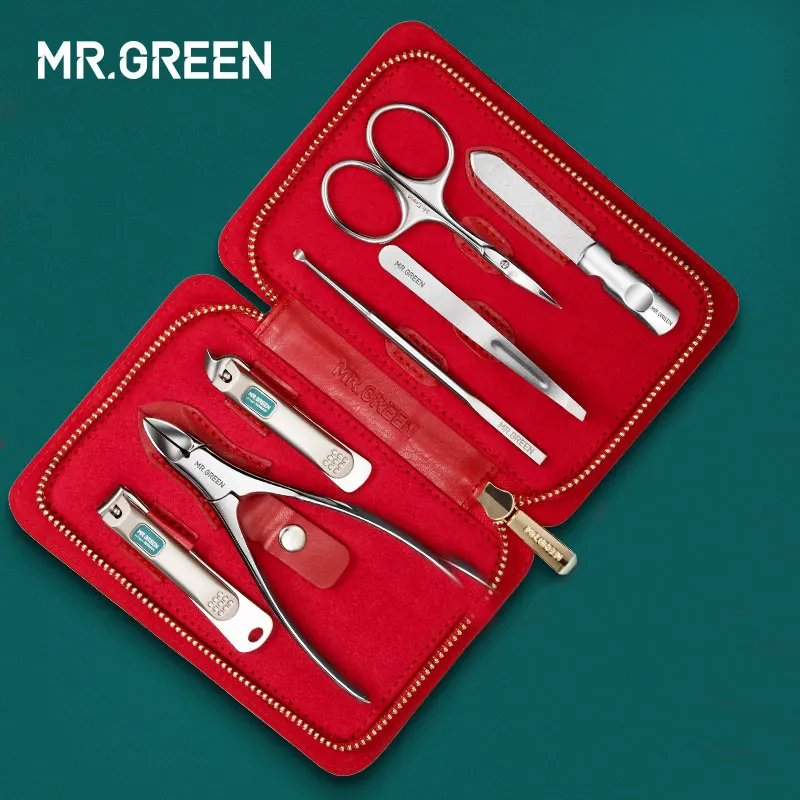MR. GREEN 7 в 1 маникюрный набор из нержавеющей стали кусачки для ногтей набор маникюрных инструментов кусачки для ногтей набор для ухода за ногтями