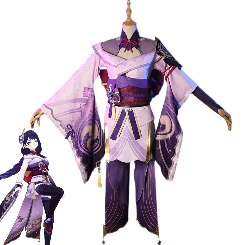 

Игра Genshin Impact Raiden Shogun Косплей Костюм Baal Raiden Shogun Косплей Костюм Сексуальная женская форма полный комплект