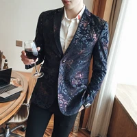 brand clothing mens spring high end business suitmale slim fit printing leisure blazersmale clothing dress coats homme s 5xl