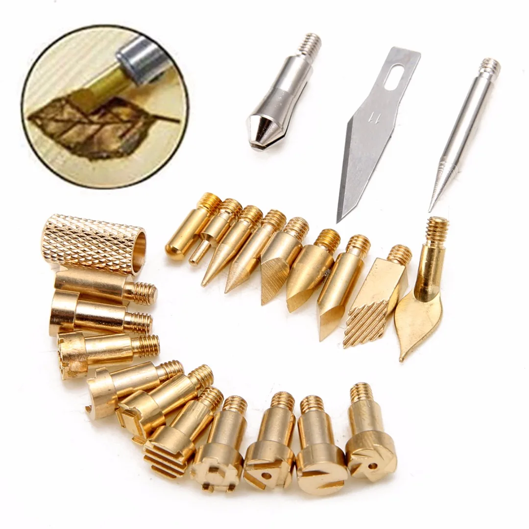 22 шт./компл. ручка для горения дерева трафарет паяльник пирография Рабочий набор