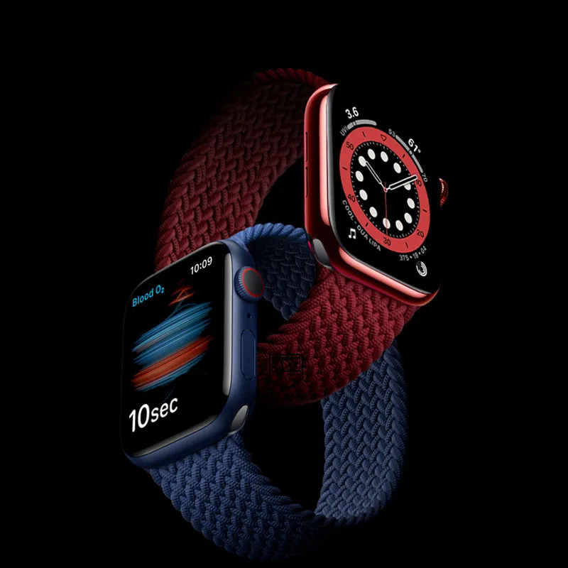 Новейшая модель Темно Серый плетеная соло петля ремешок для наручных часов Apple