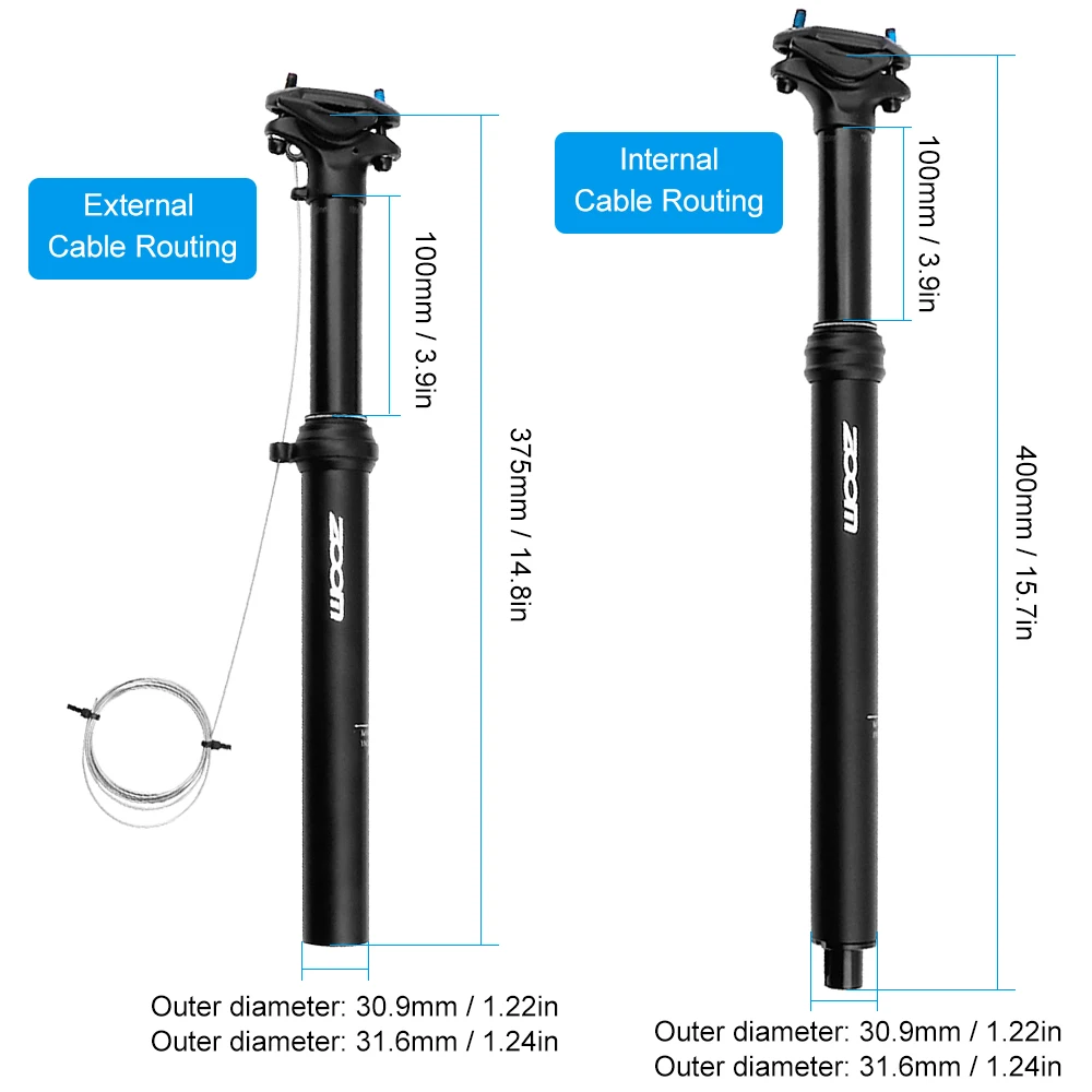 

30.9 mm Mountain Bike Seatpost Road Bicycle Dropper Hydraulic Lifting Remote Control Adjustable Seatpost Tube