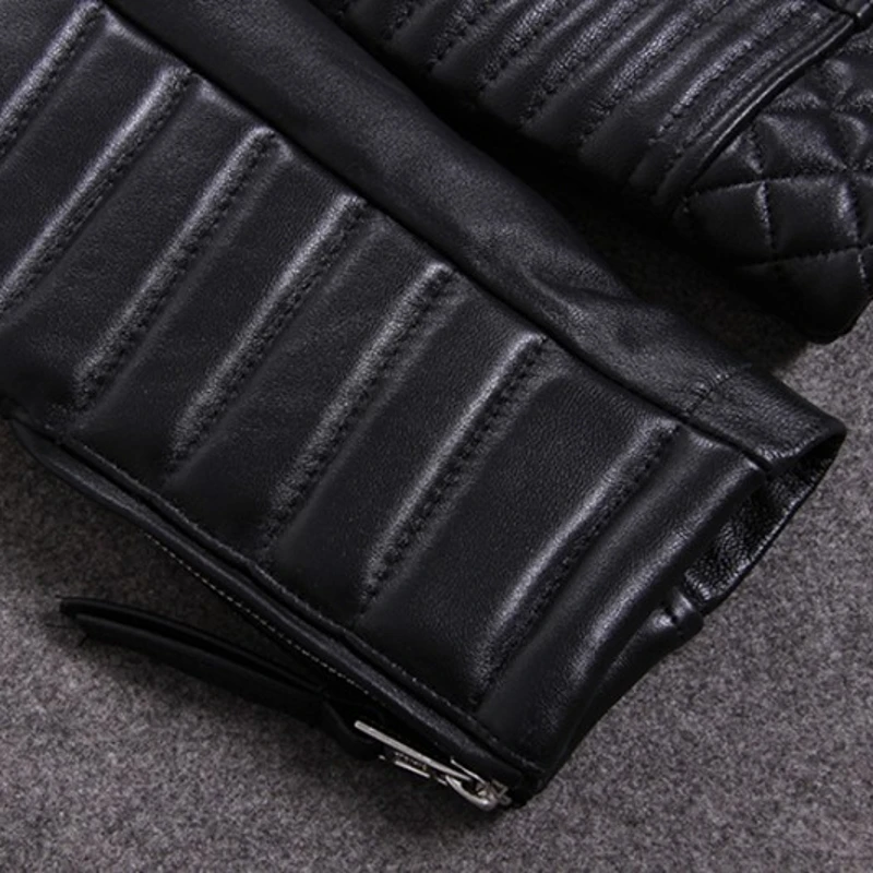 

Luxury Black Plus Size Brand Classic Sheepskin Natural Leather Jackets Mens Genuine Leather Jacket Fashion Slim Moto Coats Male