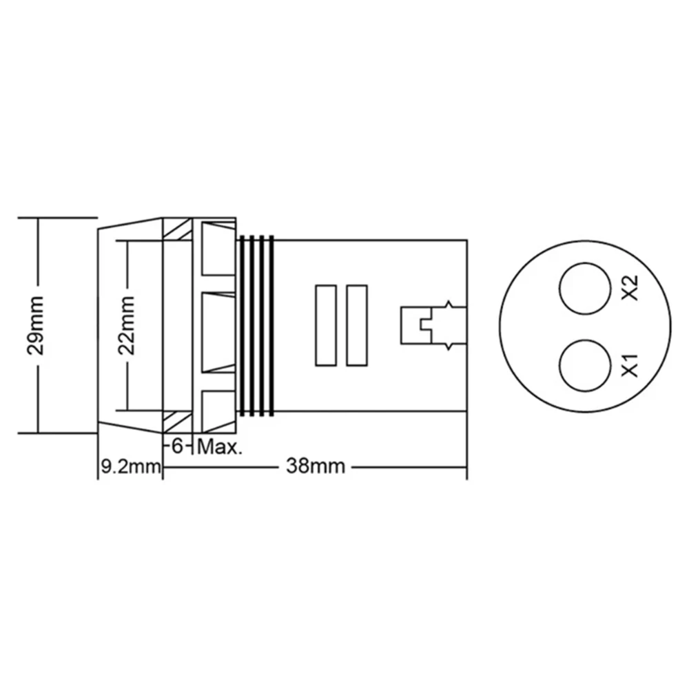 Digital Voltmeter AC 20-500V 22MM Square Panel LED Voltage Meters Indicator Light Car Ammeter Current |
