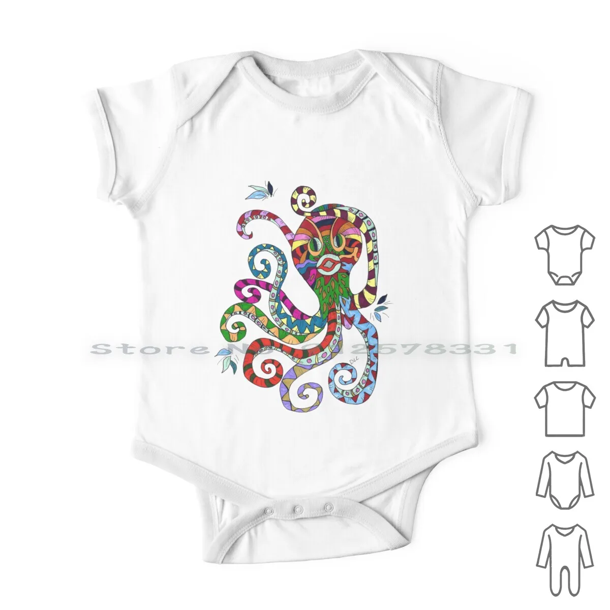 

Одежда для новорожденных осьминог, комбинезоны, хлопковые комбинезоны, цветные осьминоги, развлечение, веселый, причудливый, креативный, океан, море, детский тренд