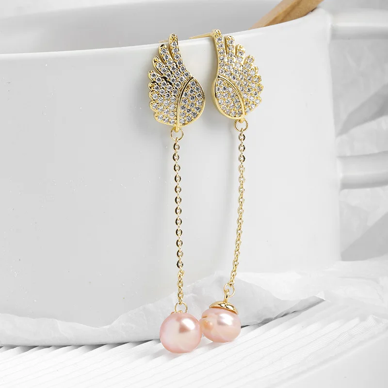 Женские серьги-капельки AIYANISHI, серьги из 18-каратного золота с натуральным пресноводным жемчугом и жемчугом, модные ювелирные украшения