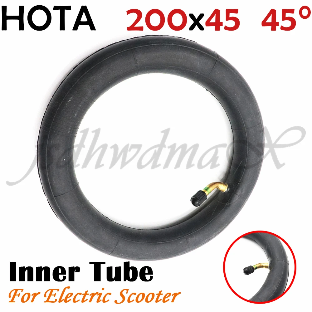 

Внутренняя трубка HOTA 200x45, изогнутый на 45 градусов клапан, 8 дюймов, для коляски, детского велосипеда, ходунка, электрического скутера, запчас...