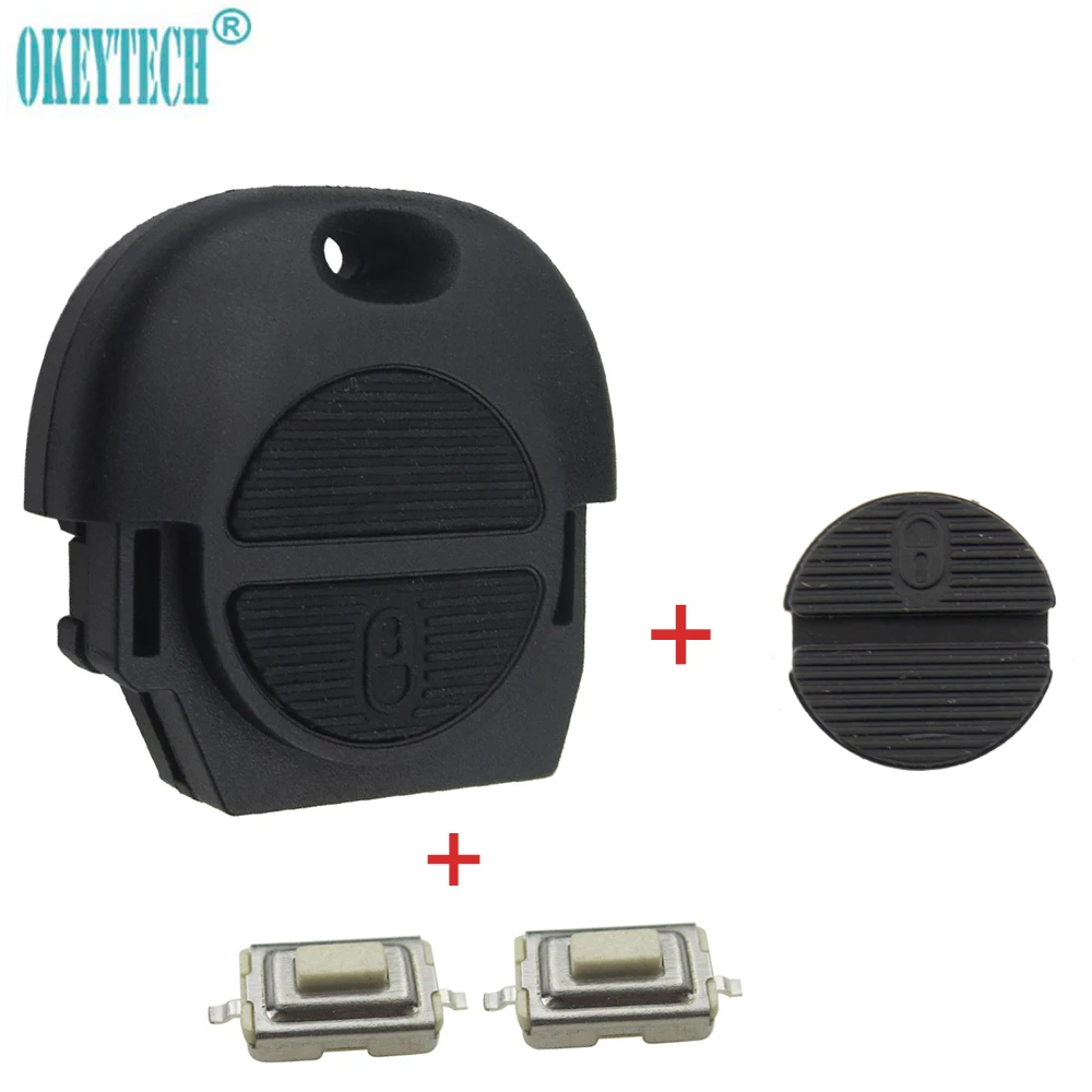 Case Switch Pad OkeyTech 2 кнопки дистанционного ключа автомобиля оболочки для Nissan Micra almera Primera X-Trail с 2 переключателями и CR2025 батарея и чехол Pad - Цвет: Case Switch Pad