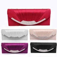 luxury satin elegant clutch bag with chain shoulder bags wedding solid envelope pouch ladies party banquet clutches purse