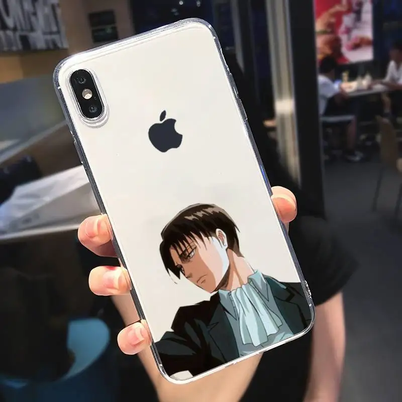 

Anime Japanese attack on Titan Phone Case Transparent for iPhone 6 7 8 11 12 s mini pro X XS XR MAX Plus