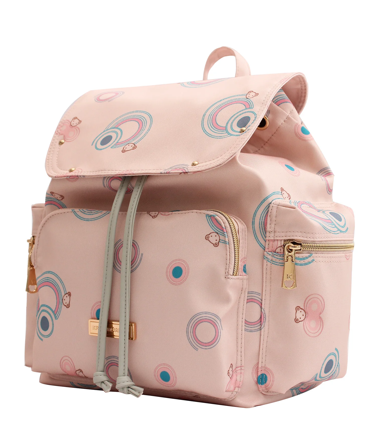 

Korean Brand Double Shoulder Printed Baby Fashion Diaper Mommy Bag Travel Maternity Diaper Backpack Multifunctional Waterproof