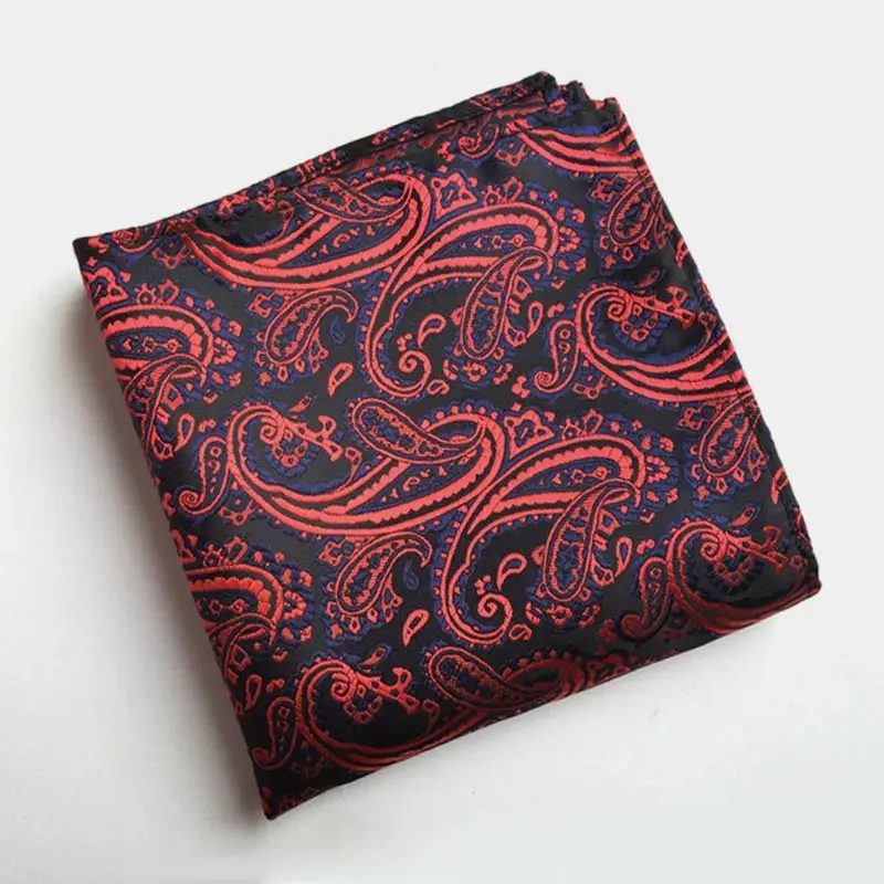 F088 Paisley Мужской Шелковый платок тканый узор в горошек Пейсли мужской деловой Повседневный квадратный Карманный платок свадебные Hankies F80-100 - Цвет: F088 Paisley