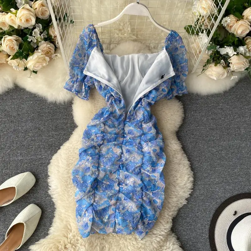 Женское платье с коротким рукавом элегантное плиссированное в стиле ретро