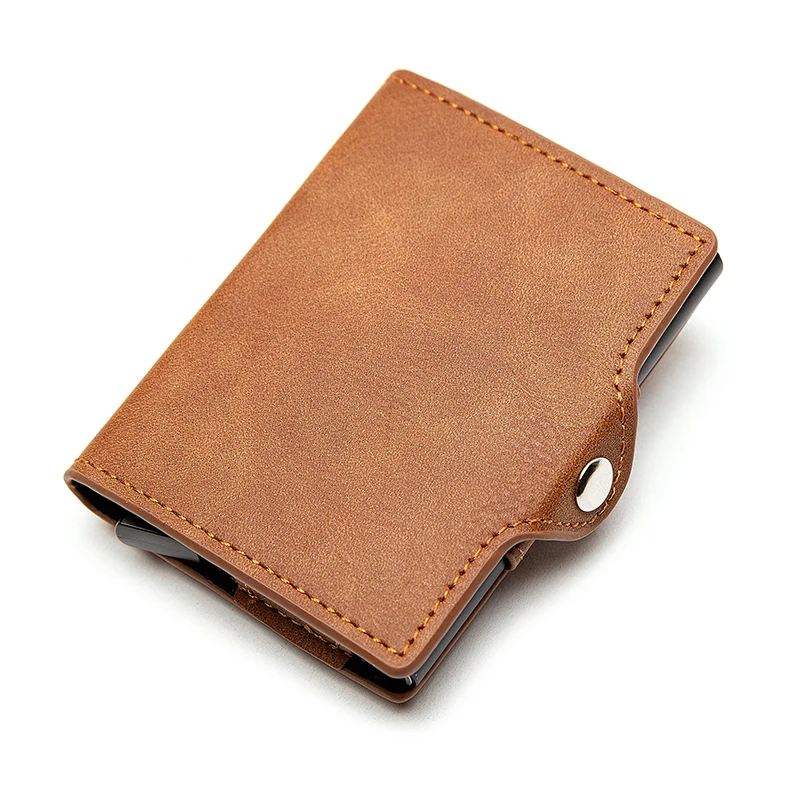 zovyvol 2021 new men and women rfid blocking business pu leather credit card holder button smart wallet coin zippe purse free global shipping