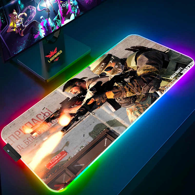 

Computer Luminous Pad RGB Gaming MousePad Colorful Large Glowing USB LED Extended Keyboard Desk Mat Warzone Gamer Mouse Pad