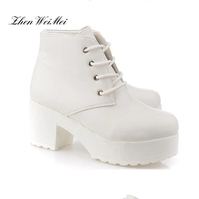 Новинка сезон весна-осень женская обувь на не сужающемся книзу массивном каблуке