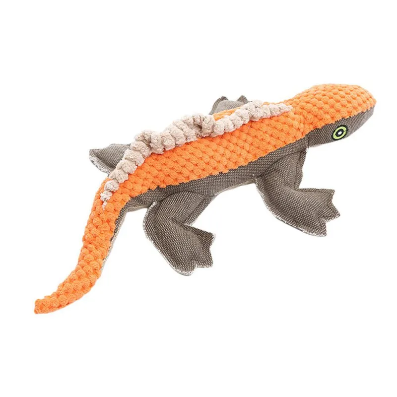 

Cute pet dog bite-resistant teething interaction and fun plush canvas lizard high-quality plush dog toy