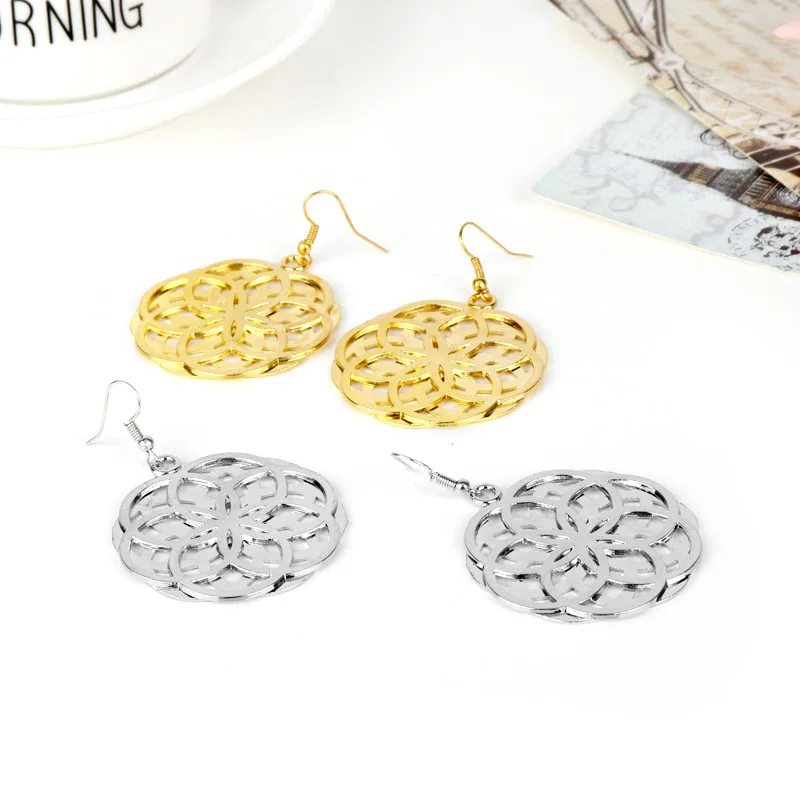 Цветок жизни Йога индийские ювелирные изделия серьги древнего племени Таиланд