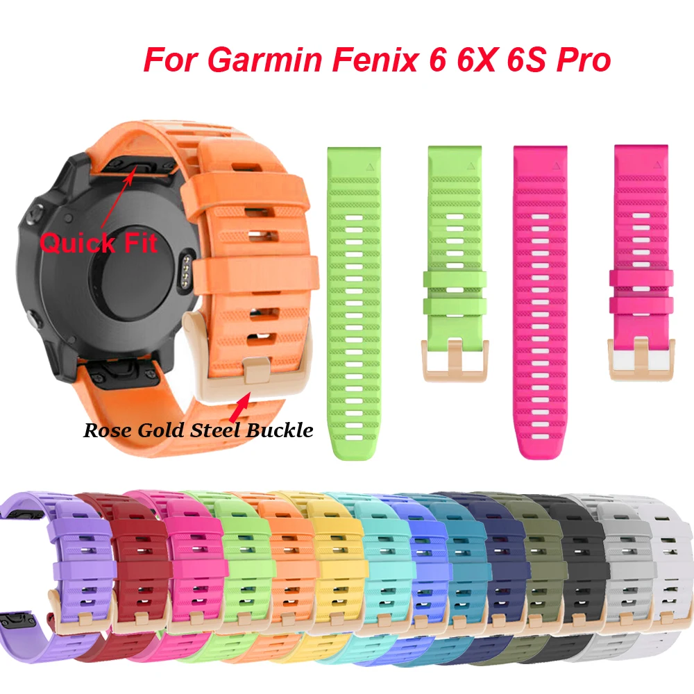 Силиконовый быстросъемный ремешок для часов Garmin Fenix 5 5X 5S Plus 6 6X 6S Pro 3 3HR браслет 20 22