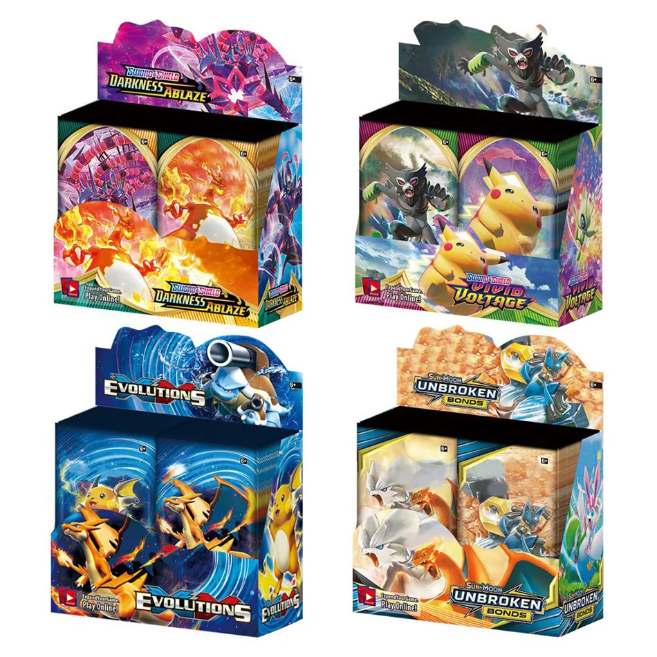 Tarjetas de pokemon de 360 Uds., juego de cartas coleccionables de Sun & Moon Sword & Shield, origine antiguo Evolution Vmax GX Booster Box-0