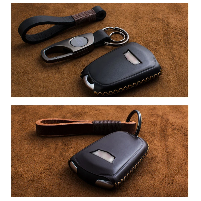 

Handmade Leather Car Key Case Cover Bag Key fob Shell Suitable For Cadillac ATS SRX XTS CTS XT5 CT6 ATSL Car Accessories