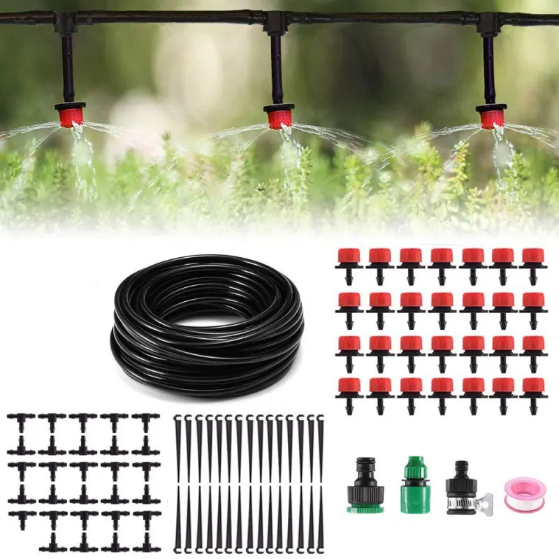 

10/15/30m DIY Micro Drip Irrigation System Plant Self Watering Garden Hose Outdoor Kit