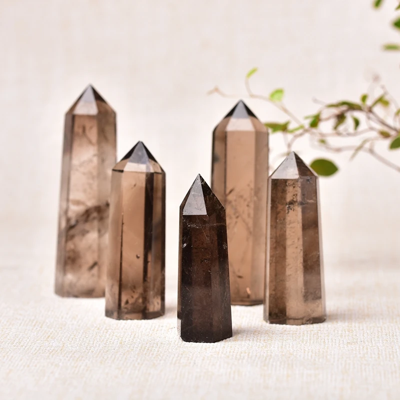 1 шт. натуральный дымчатый кристалл чайный Кристалл Шестиугольная точка колонна