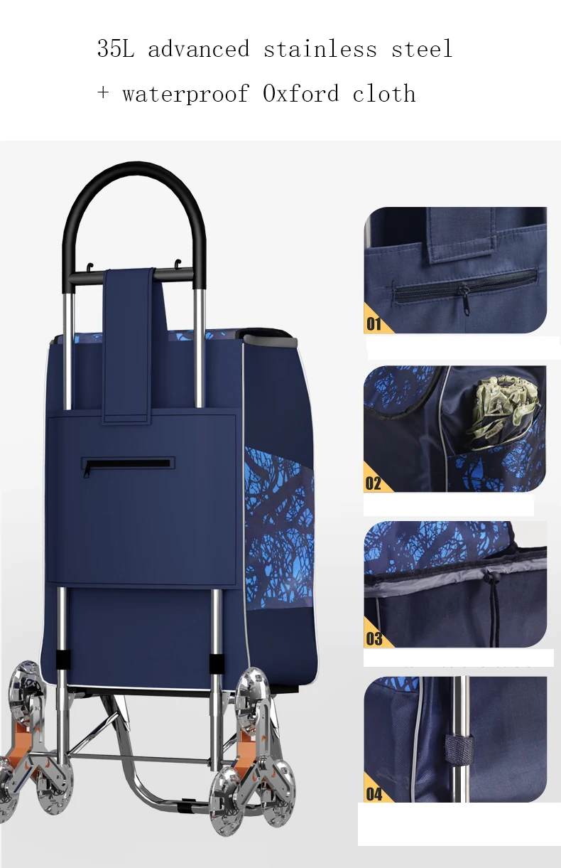 Трехколесная лестница корзина для покупок домашняя Тележка трейлер переносная