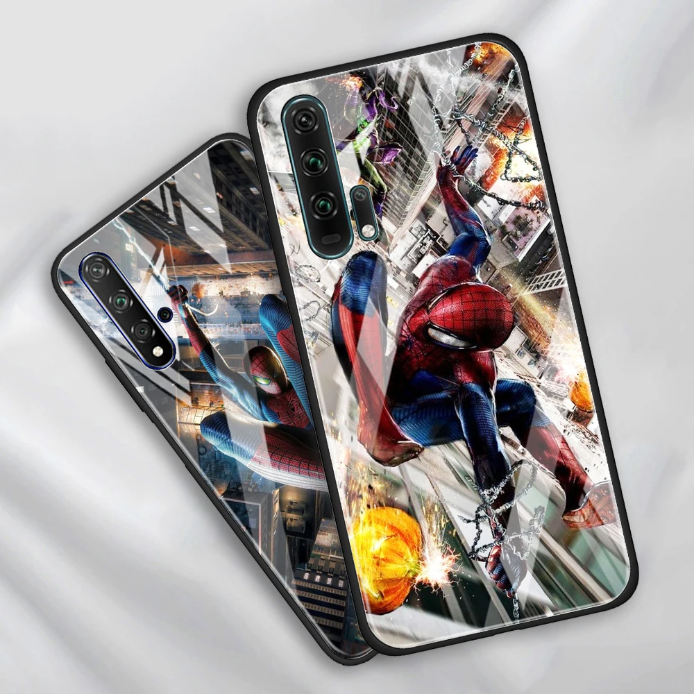 Чехол из закаленного стекла для телефона с изображением Человека-паука Honor 30 20 10 9X