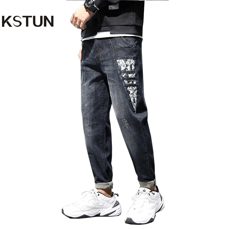 Джинсы мужские мешковатые с широкими штанинами роскошные брендовые свободные