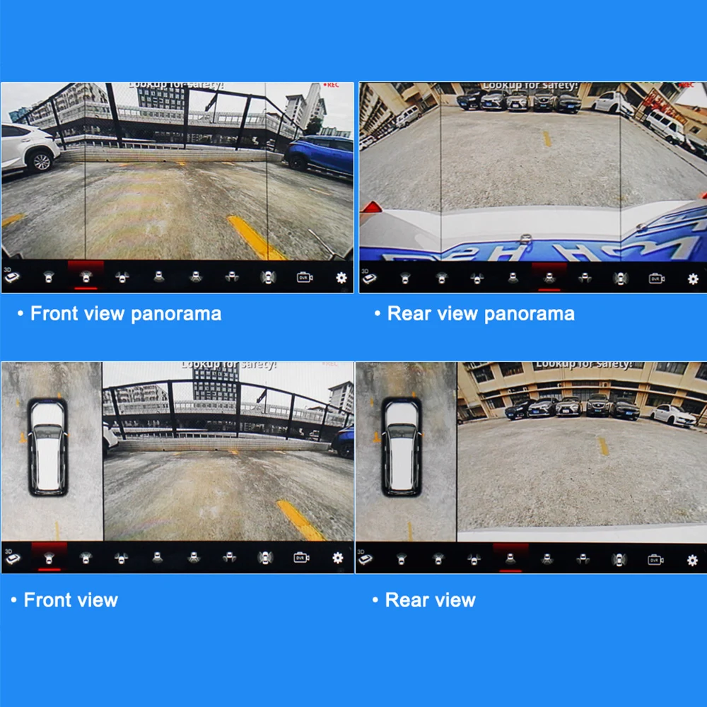 Автомобильная 3d камера с поворотом на 360 градусов панорамным 4 мя боковыми