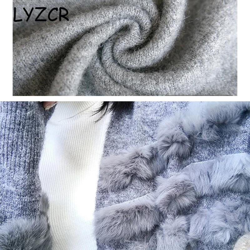 Knitted Women Cardigan Winter Jacket Warm Thick Women's Rabbit Long Loose Cashmere Sweater Cardigans |