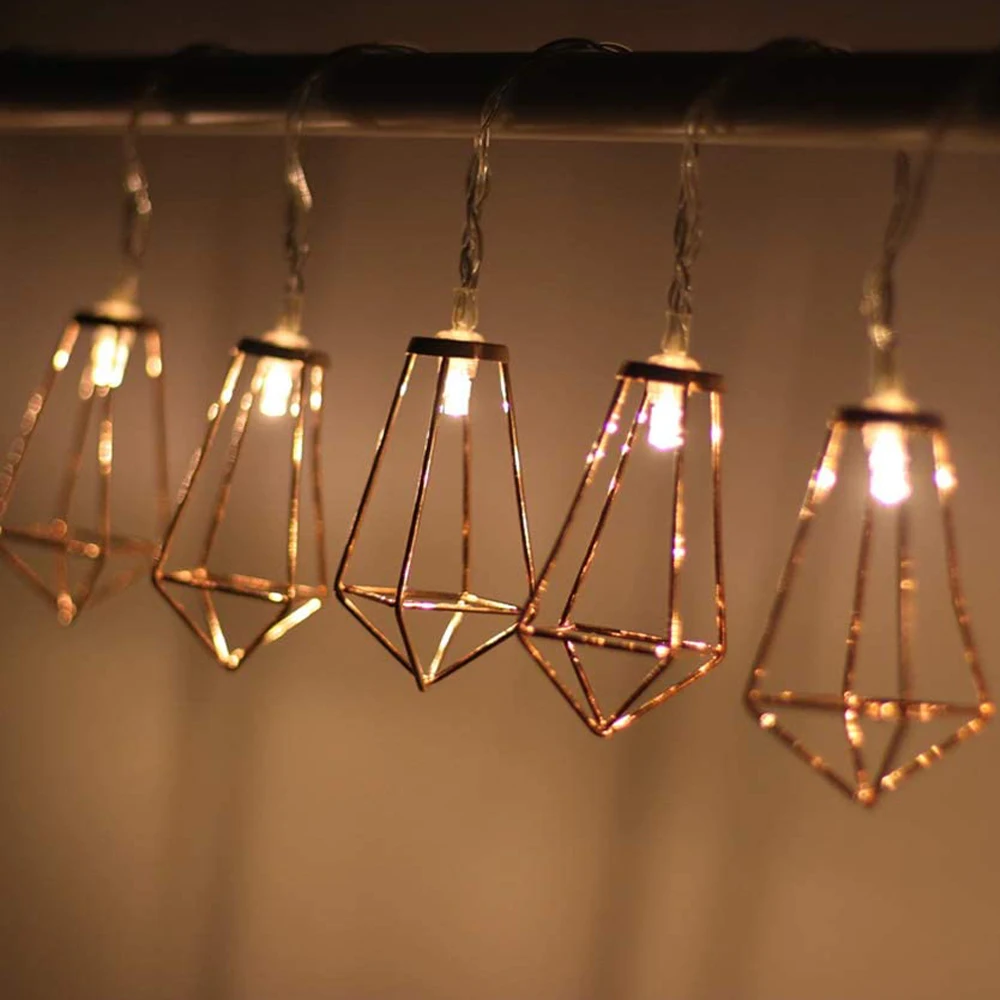 

LED Holiday String Lights Diamond Shape Wedding Lamps Christmas Halloween Party String Lights Garden Interior Decoration Lights