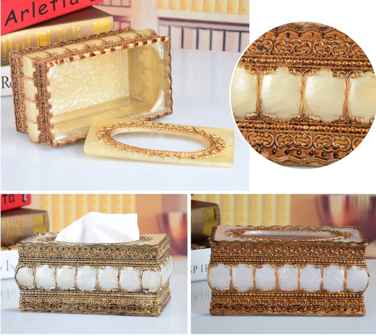 Бумажные ящики для хранения в стиле ретро барокко коробка салфеток органайзер