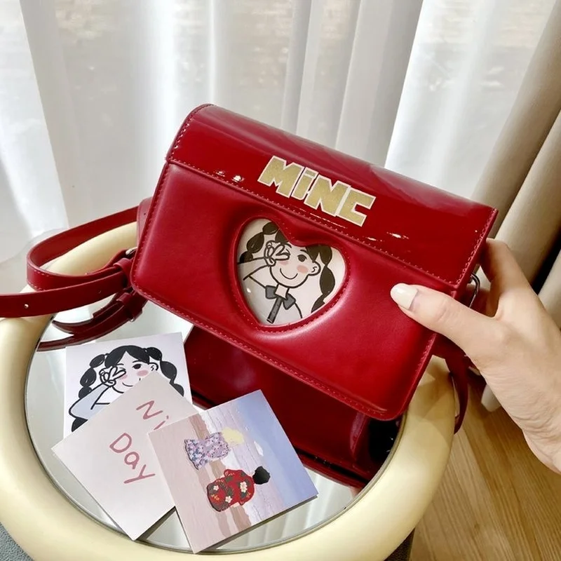 

Women's Bags That Can Be Put In Photos Fashion Photo Shoulder Bag Ladies Casual PU Leather Crossbody Bag Small Purse 4 Color