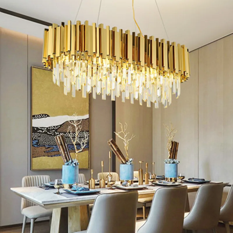 Роскошные золотистые металлические круглые люстры для гостиной К9 хрустальные