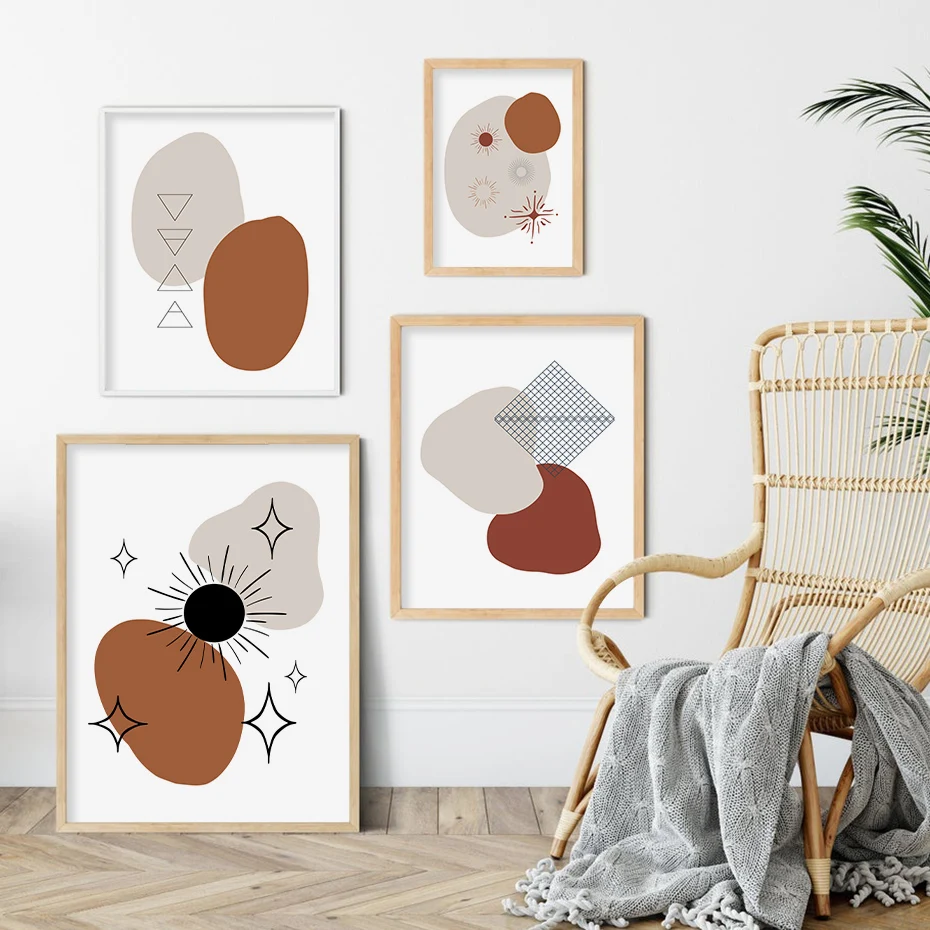 

Trendy Color Abstract Geometric Canvas Painting Art Nordic Posters and Prints Wall Pictures for Living Room Decoration Frameless